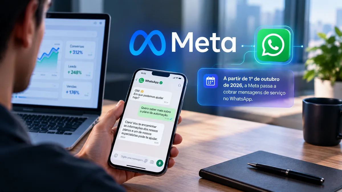 Meta Passa a Cobrar Mensagens de Serviço no WhatsApp em 1º de Outubro de 2026: O Que Muda e Como se Preparar